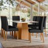 Conjunto Sala de Jantar Mesa Tampo Vidro/mdf Barbara 180m com 8 Cadeiras Mariah - 1