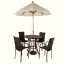 Ver imagem 3 de Kit 4 Cadeiras e Mesa Ascoli, 2 Espreguiçadeiras Bona e Mesa com Ombrelone Piscina, Jardim, Área Tra