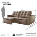 Ver imagem 4 de Sofá Texas Retrátil e Reclinável 200cm Bege