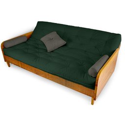 Sofá Cama Paris Sarja Verde Militar Madeira Maciça Alto Padrão - 3