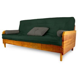 Sofá Cama Paris Sarja Verde Militar Madeira Maciça Alto Padrão - 6