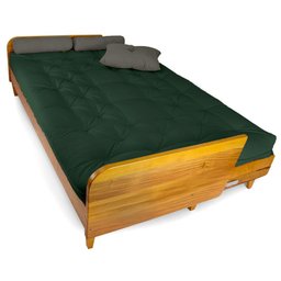 Sofá Cama Paris Sarja Verde Militar Madeira Maciça Alto Padrão - 5