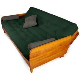 Sofá Cama Paris Sarja Verde Militar Madeira Maciça Alto Padrão - 2