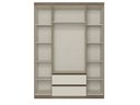 Ver imagem 5 de Guarda-Roupa 2 Portas 2 Gavetas 100% MDF Slim Glass Nobre Yescasa Off White/Rustic