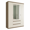 Ver imagem 3 de Guarda-Roupa 2 Portas 2 Gavetas 100% MDF Slim Glass Nobre Yescasa Off White/Rustic
