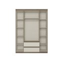 Ver imagem 5 de Guarda-Roupa 4 Portas 2 Gavetas 100% MDF Slim Glass Nobre Off White/Rustic