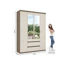 Ver imagem 4 de Guarda-Roupa 4 Portas 2 Gavetas 100% MDF Slim Glass Nobre Off White/Rustic