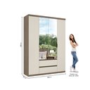 Ver imagem 4 de Guarda-Roupa 4 Portas 2 Gavetas 100% MDF 168cm x 230cm Nobre Off White/Rustic