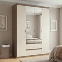 Ver imagem 1 de Guarda-Roupa 4 Portas 2 Gavetas 100% MDF 168cm x 230cm Nobre Yescasa Off White/Rustic