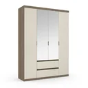 Ver imagem 3 de Guarda-Roupa 4 Portas 2 Gavetas 100% MDF 168cm x 230cm Nobre Yescasa Off White/Rustic