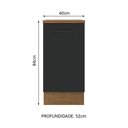 Ver imagem 3 de Balcão Armário de Cozinha 40 cm 1 Porta Rustic/Preto Agata Madesa