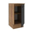 Ver imagem 5 de Balcão Armário de Cozinha 40 cm 1 Porta Rustic/Preto Agata Madesa