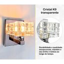 Ver imagem 3 de 5 Arandela Interna Cristal Prata Base Espelhada Sala Bet38