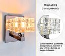 Ver imagem 3 de 5 Arandela Interna Cristal Prata Base Espelhada Sala Bet38