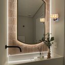 Ver imagem 5 de 5 Arandela Interna Cristal Prata Base Espelhada Sala Bet38