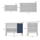 Ver imagem 4 de Cozinha Modulada Aurora 190cm Clássica Conjunto Provençal Cor:branco com Azul