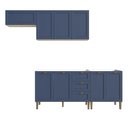 Ver imagem 2 de Cozinha Modulada Aurora 190cm Clássica Conjunto Provençal Cor:branco com Azul