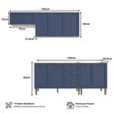 Ver imagem 3 de Cozinha Modulada Aurora 190cm Clássica Conjunto Provençal Cor:branco com Azul