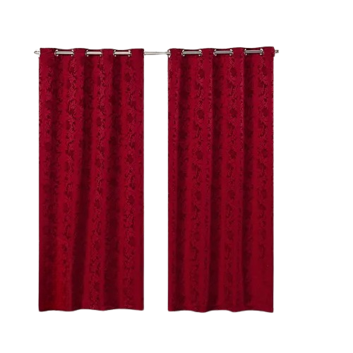 Cortina Jacquard 5,00x2,50 Para Trilho Suíço:Vermelho