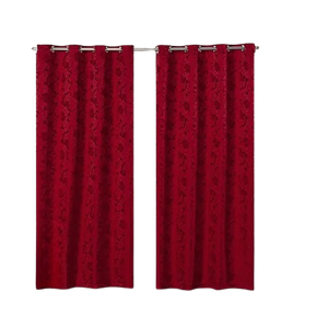 Cortina Jacquard 5,00x2,50 Para Trilho Suíço:Vermelho