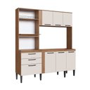 Ver imagem 2 de Cozinha Compacta 208cm x 185cm Compactas Bege/Freijó/Off White