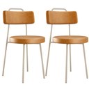 Ver imagem 1 de Kit 02 Cadeiras Decorativas Estofada Sala Jantar Barcelona Arena L02 Couríssimo Whisky - Lyam