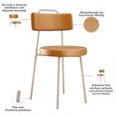Ver imagem 5 de Kit 02 Cadeiras Decorativas Estofada Sala Jantar Barcelona Arena L02 Couríssimo Whisky - Lyam