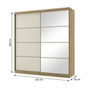 Ver imagem 4 de Guarda Roupa Casal com Espelho 100% MDF 2 Portas de Correr e 6 Gavetas 230cm Málaga Yescasa Capuccino/Off White