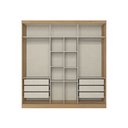 Ver mais imagens de Guarda-Roupa Casal 2 Portas 6 Gavetas 100% MDF com Espelho 222cm x 230cm Malaga Off White/Capuccino