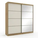 Ver imagem 3 de Guarda Roupa Casal com Espelho 100% MDF 2 Portas de Correr e 6 Gavetas 230cm Málaga Yescasa Capuccino/Off White
