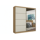 Ver imagem 3 de Guarda-Roupa Casal 2 Portas 6 Gavetas 100% MDF com Espelho 222cm x 230cm Malaga Off White/Capuccino