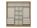 Ver imagem 4 de Guarda-Roupa Casal com Espelho 100% MDF 2 Portas de Correr e 6 Gavetas 230cm Málaga Yescasa Azul/Capuccino
