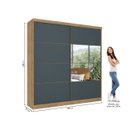 Ver imagem 4 de Guarda-roupa Casal 2 Portas 6 Gavetas 100% MDF com Espelho 222cm X 230cm Malaga
