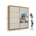 Ver imagem 4 de Guarda-roupa Casal 2 Portas 6 Gavetas 100% MDF com Espelho 222cm X 230cm Malaga