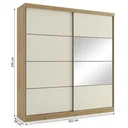 Ver imagem 4 de Guarda-Roupa Casal com Espelho 100% MDF 2 Portas de Correr e 6 Gavetas 230cm Málaga Yescasa Off/White Capuccino