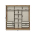 Ver imagem 7 de Guarda-roupa Casal 2 Portas 6 Gavetas 100% MDF com Espelho 222cm X 230cm Malaga