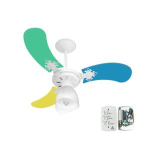 Ventilador Teto Super Baby Colors 3pás Mdf Branco/masculino 220v Venti-delta