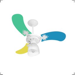 Ventilador Teto Super Baby Colors 3pás Mdf Branco/masculino 220v Venti-delta - 4