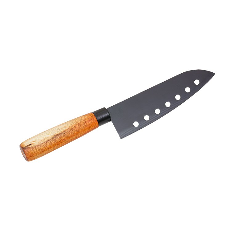 Faca Santoku para Corte Preta cabo Acácia Mimo Style - 4