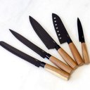 Ver imagem 3 de Faca Santoku para Corte Preta cabo Acácia Mimo Style