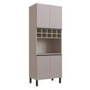 Ver imagem 1 de Paneleiro 4 Portas 1 Nicho para Forno e Adega Quiditá Fumê