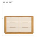 Ver imagem 3 de Cômoda Giardino 6 Gavetas MDP Puxador Metal Cinamon Off White Demóbile