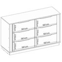 Ver imagem 4 de Cômoda Giardino 6 Gavetas MDP Puxador Metal Cinamon Off White Demóbile