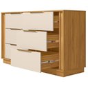 Ver imagem 2 de Cômoda Giardino 6 Gavetas MDP Puxador Metal Cinamon Off White Demóbile
