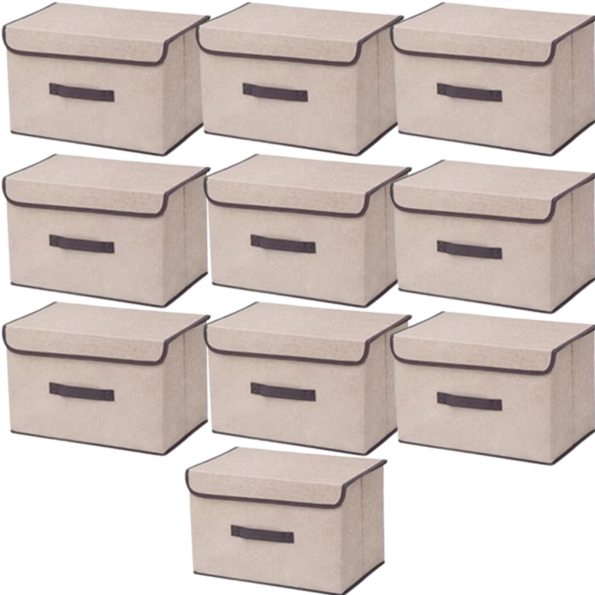 Caixa Organizadora Multiuso Organiz C/ Tampa 27x19x16cm 10un Cor:bege