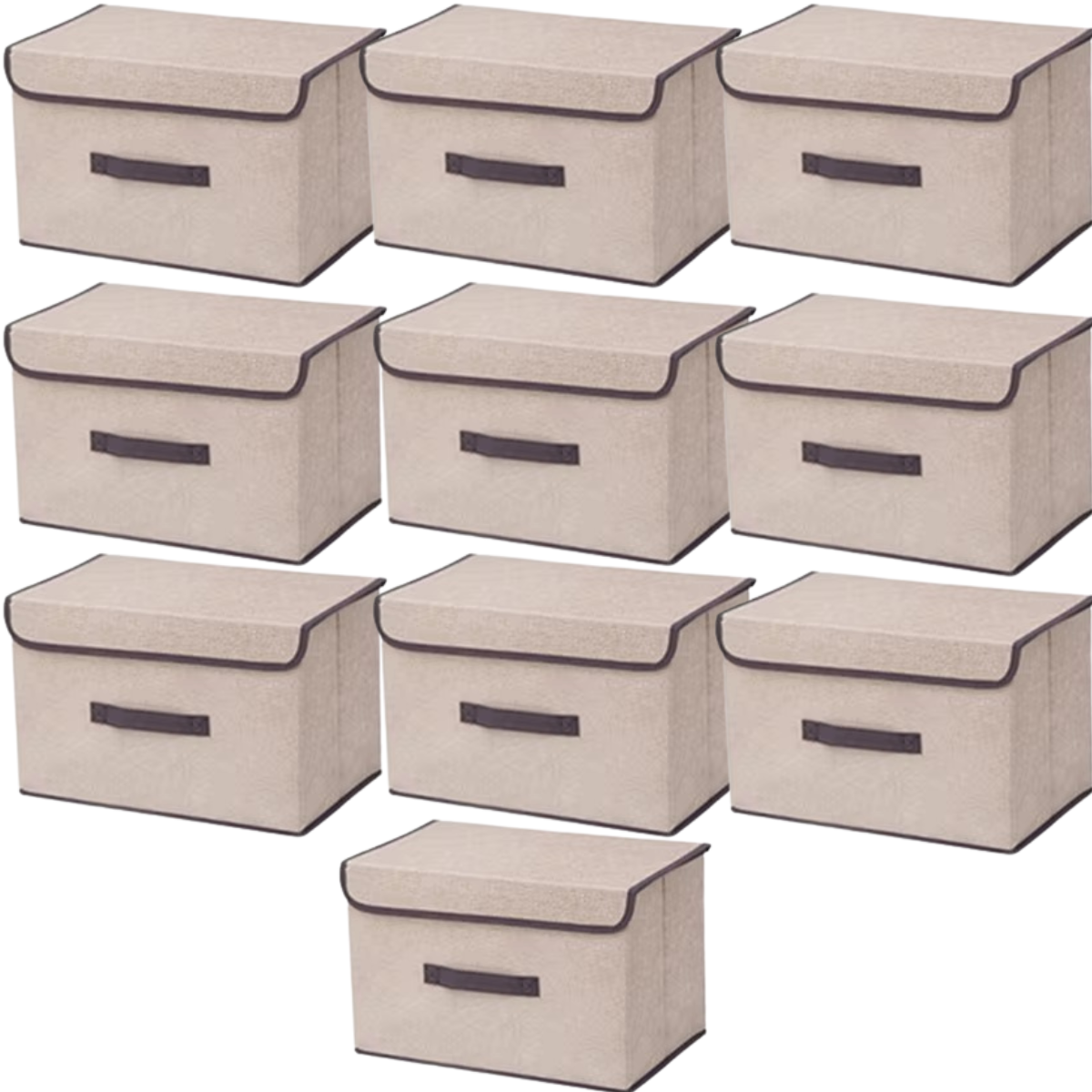 Caixa Organizadora Multiuso Organiz C/ Tampa 27x19x16cm 10un Cor:bege - 1