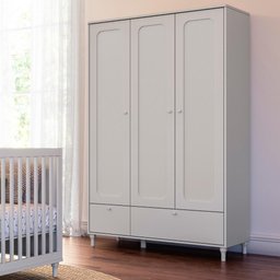 Guarda-roupa Infantil Branco Estilo Provençal Fofura Divicar - Branco - 7