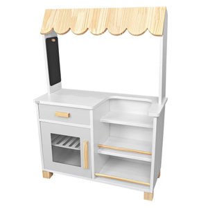 Feirinha Infantil de Madeira - Cinza (mini Mercado para Crianças)