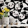 Papel de Parede Infantil Pandas Preto e Branco-60x300cm - 1