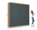 Ver imagem 4 de Guarda Roupa Casal 100% MDF 2 Portas de Correr e 6 Gavetas Málaga Yescasa Capuccino/Azul